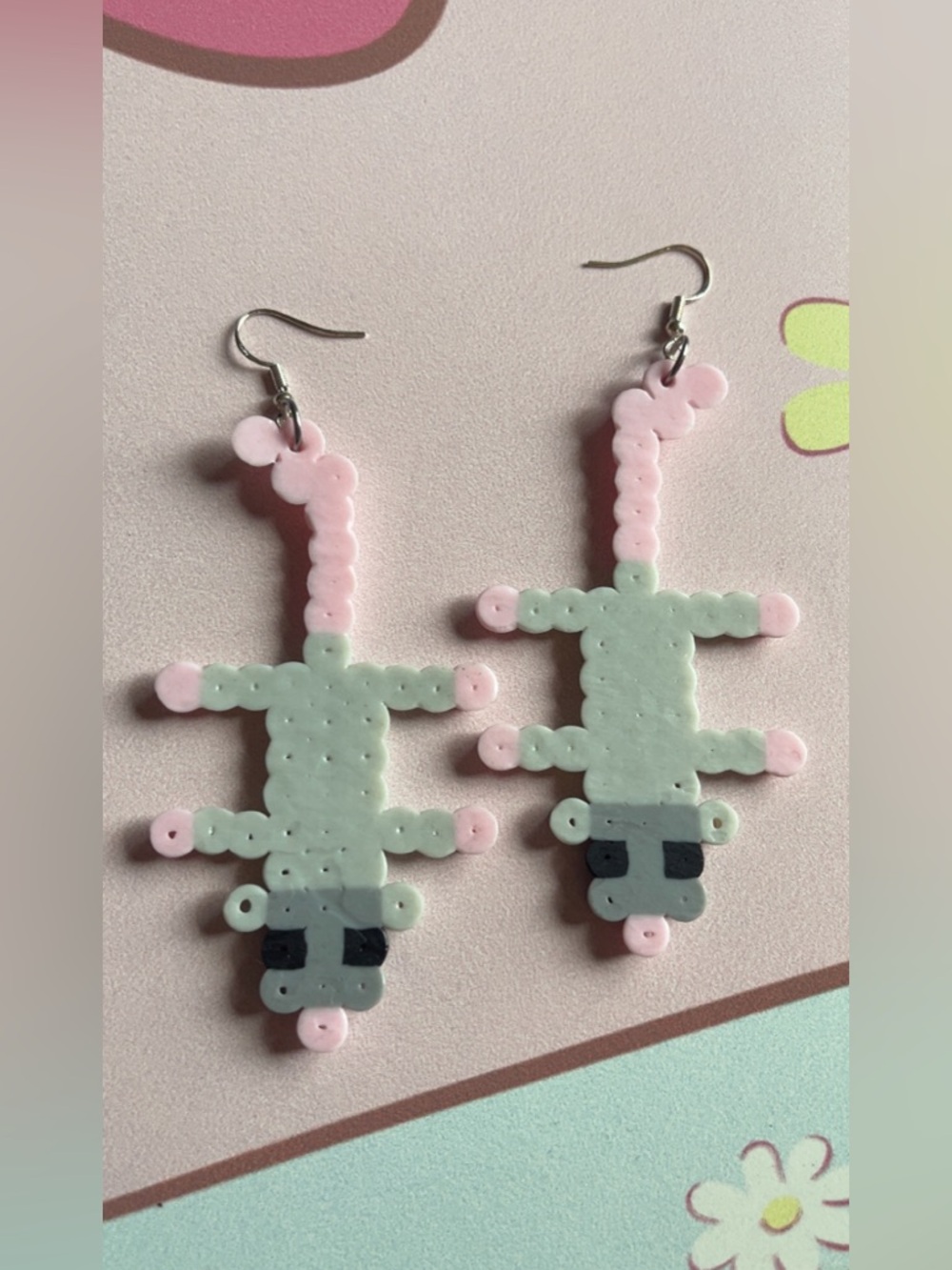 Handmade Opossum Perler Earrings